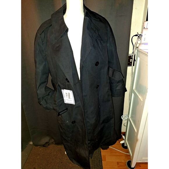 NWT DLA Gorgeous Zipper Out Padded Lined Black Trench Coat Ladies 8S Belted - Picture 3 of 10